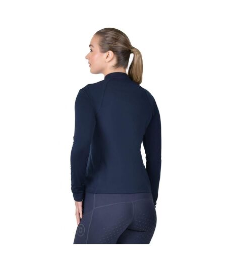 Womens/ladies Brushed Long-sleeved Base Layer Top Navy Dublin