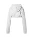 Womens/ladies Bling Baseball Cotton Crop Hoodie White Off White-2
