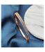 18ct Gold Plated Zircon Cuff Slim Lightweight Ethnic Stacking Bangle