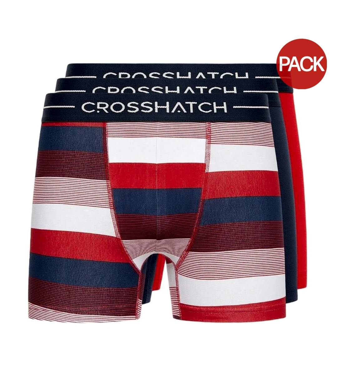 Pack of 3  Mens avocet boxer shorts  red/white/navy Crosshatch-1