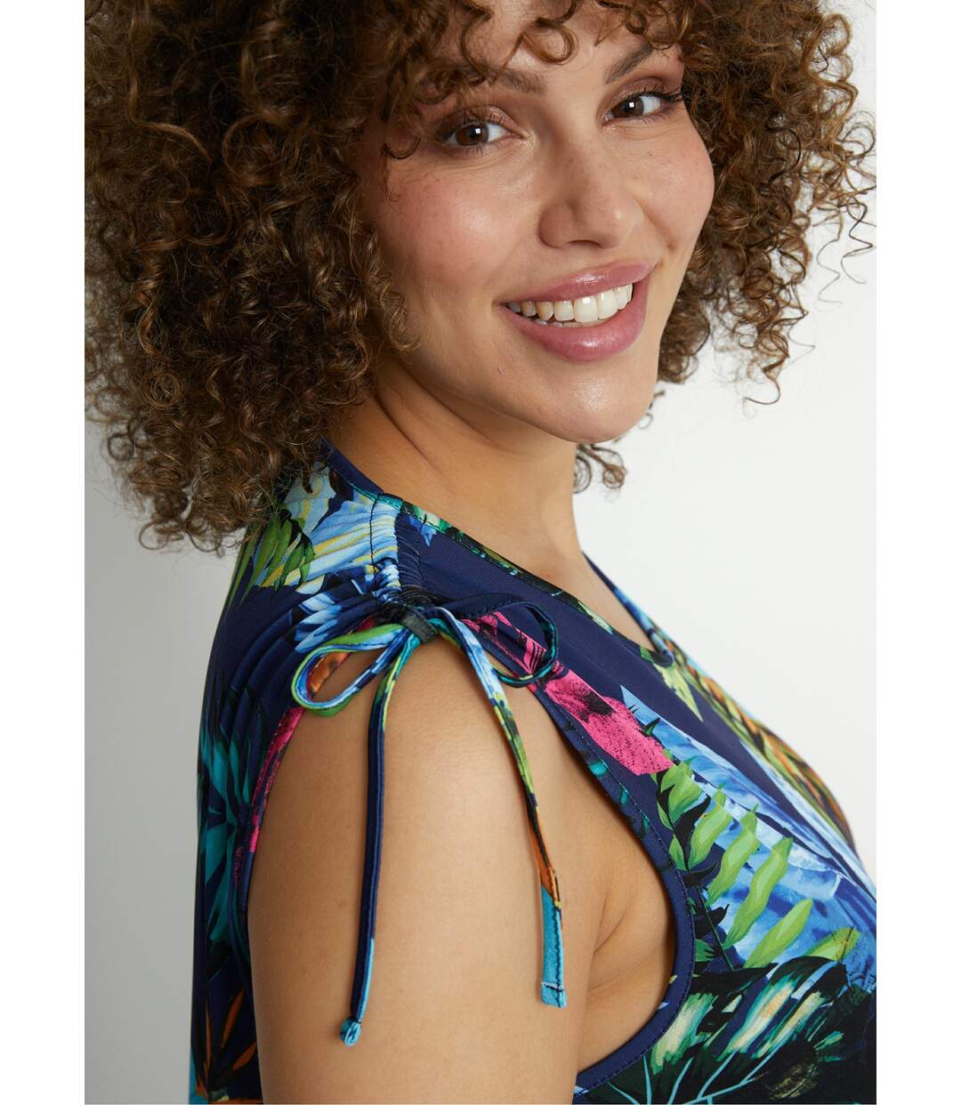 Robe débardeur courte imprimé tropical-4