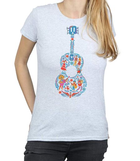 Disney - T-shirt COCO GUITAR PATTERN - Femme (Gris chiné) - UTBI14297