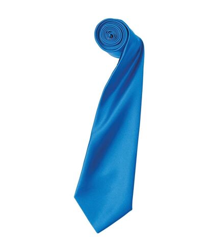 Unisex adult colours satin tie one size sapphire blue Premier