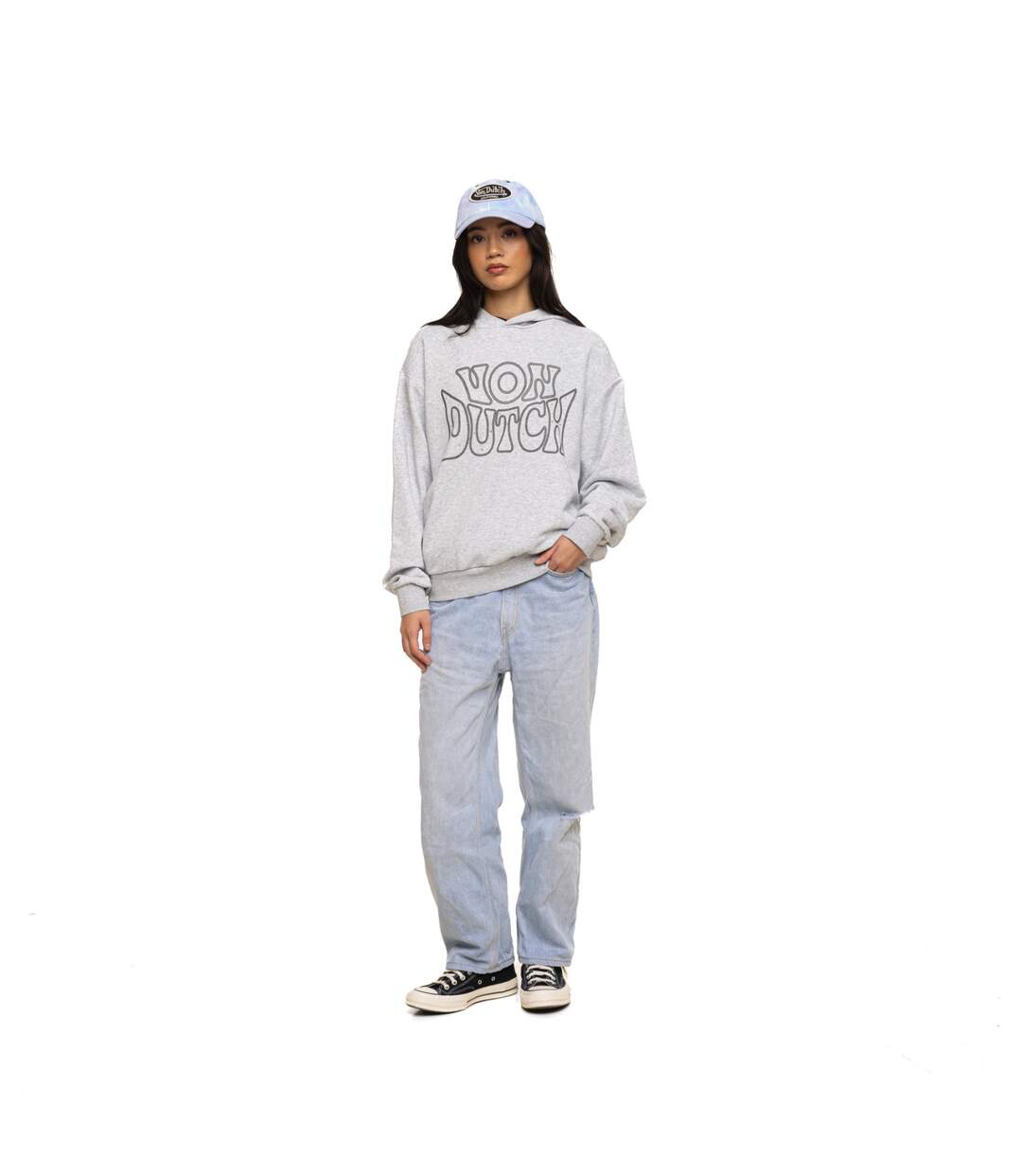 Sweat à capuche femme relax fit avec imprimé Puff et Strass Chain Vondutch-4