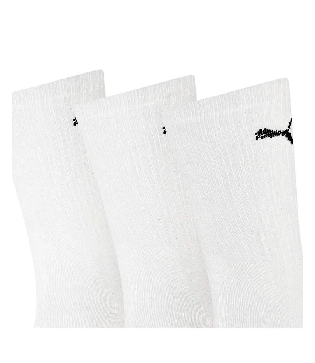 Pack of 3  Unisex adult crew sports socks  white Puma