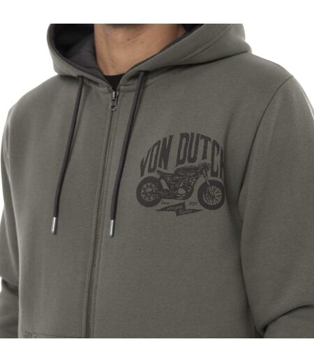 Sweat zippé homme à capuche en molleton avec print devant Vondutch