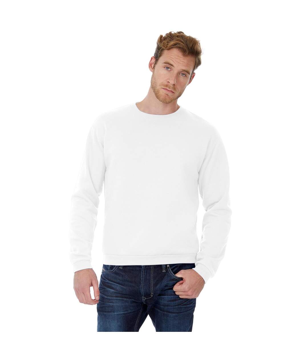 B&c Adultes Unisexe Id. 202 Sweatshirt 50/50 Blanc B And C-1