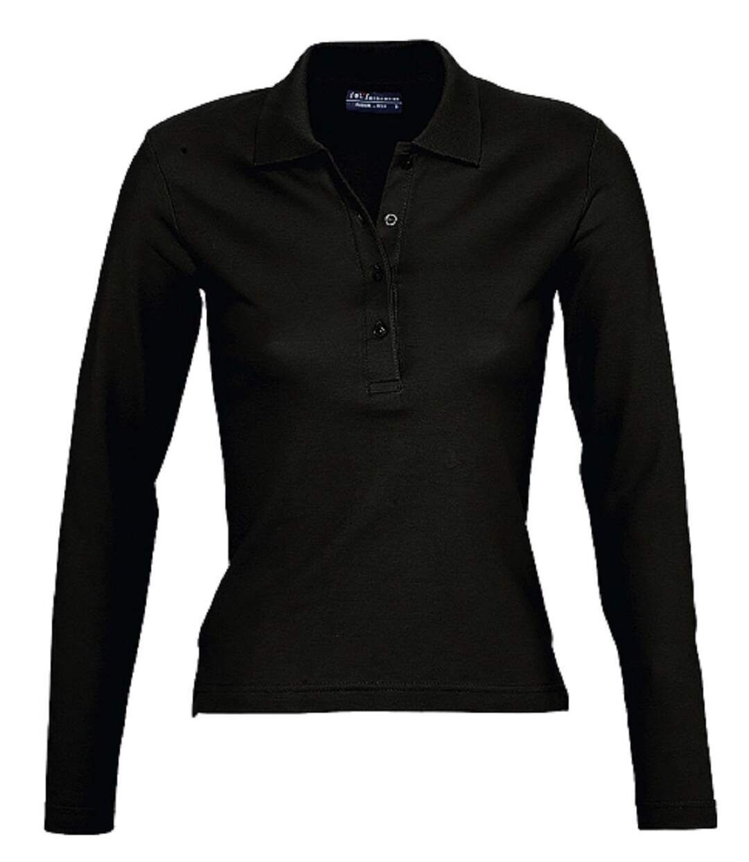 Polo manches longues - Femme - 11317 - noir-1