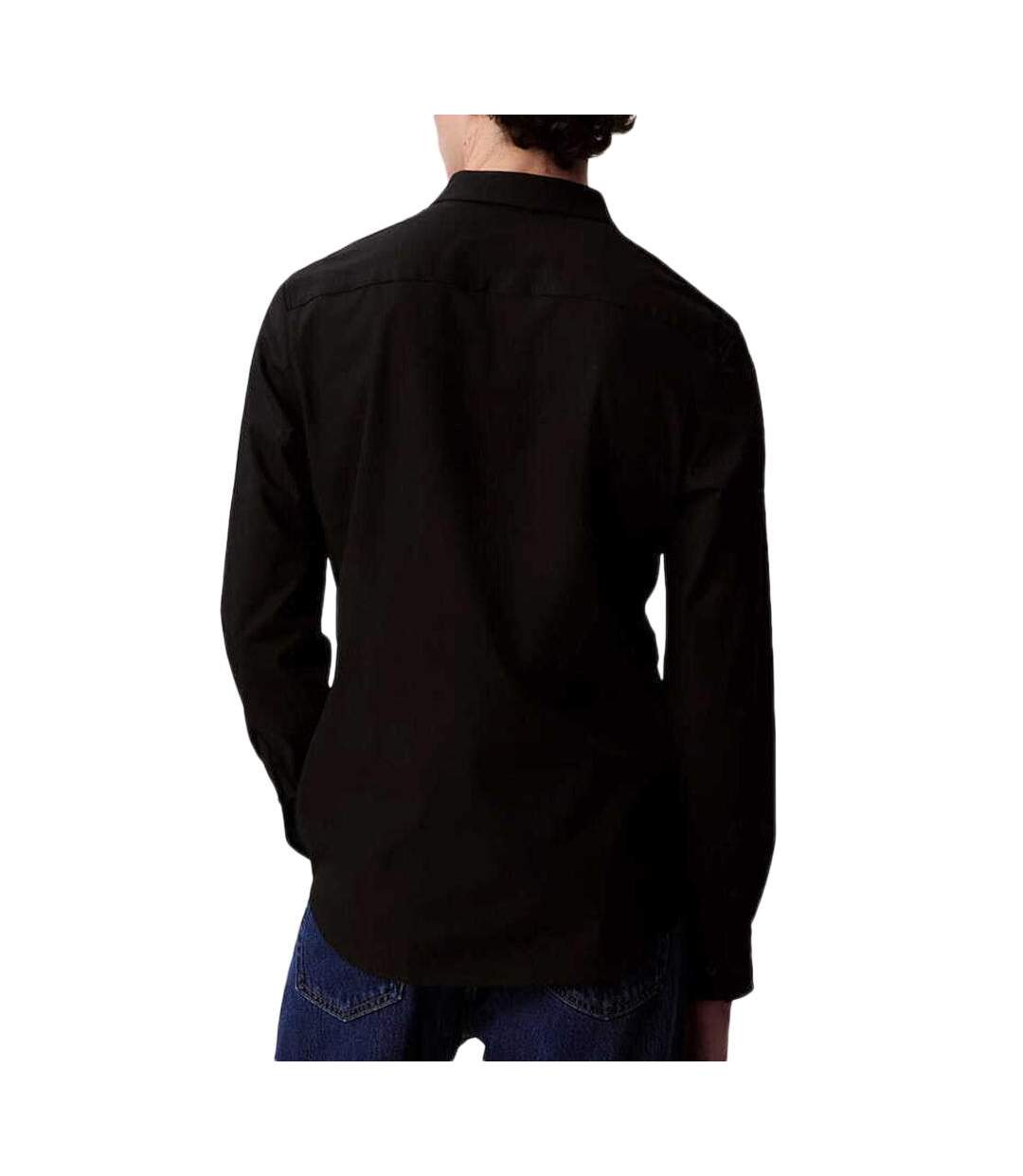 Chemise noir homme calvin klein jeans tech stretch slim-2