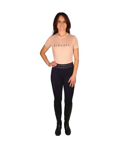 Womens/ladies elevate allure horse riding tights navy/gunmetal grey Hy