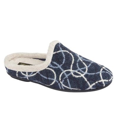 Sleepers Womens/Ladies Katie Knitted Patterned Mule Slippers (Blue) - UTDF1431