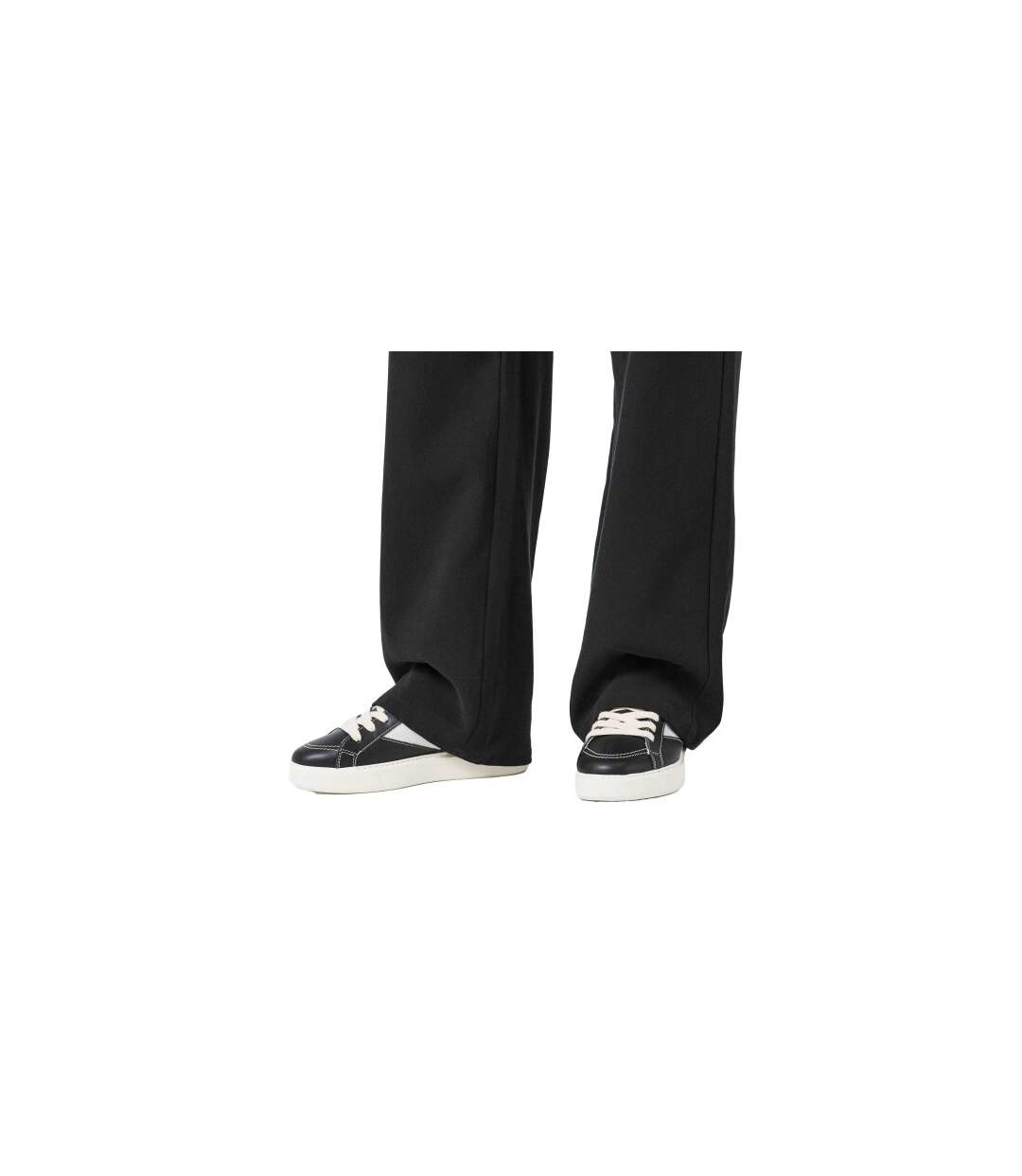 Mens Leather Low Cut Trainers Black Off White Belier-1