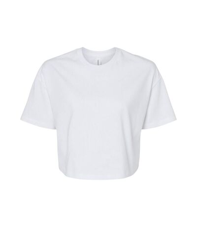 Womens/ladies Jersey Crop T-shirt White Bella + Canvas