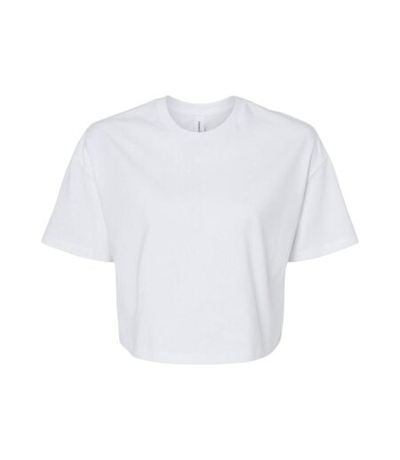 Womens/ladies Jersey Crop T-shirt White Bella + Canvas