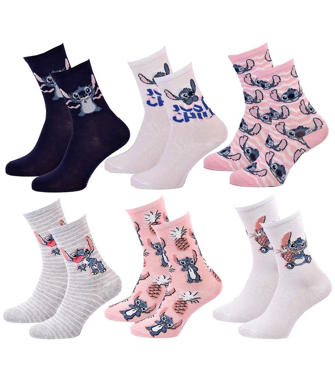 Chaussettes Pack Femme LILO ET STITCH Pack de 6 Paires 2687