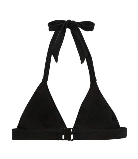 Womens/ladies Lovina Plain Halter Neck Bikini Top Black Regatta