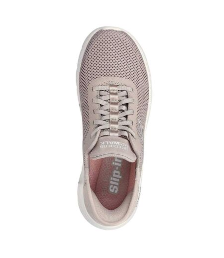 Womens/ladies Go Walk Flex Grand Entry Slip-in Walking Shoes Taupe Skechers