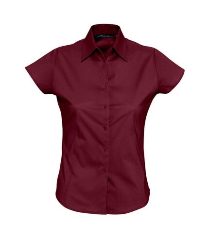 Chemisier manches courtes excess femme bordeaux SOLS