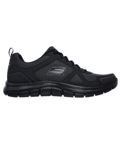 Mens track bucolo leather trainers black Skechers