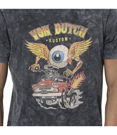 T-shirt homme col rond en jersey acid wash et print devant Cars Vondutch