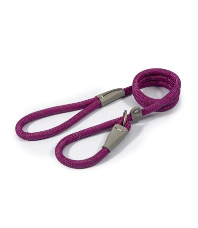 Ancol Viva Leather Reflective Dog Slip Lead (Purple) (1.5m x 12mm) - UTTL5193