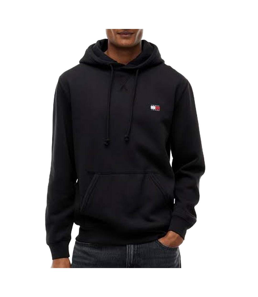 Sweat noir homme tommy hilfiger badge dm0dm-1
