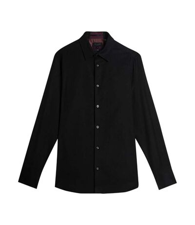 Mens Lecce Textured Stripe Long-sleeved Shirt Black Ted Baker