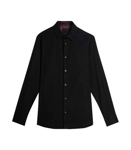 Mens Lecce Textured Stripe Long-sleeved Shirt Black Ted Baker
