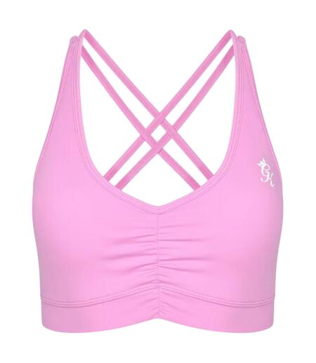 Brassière De Sport Motif/style Entrecroisé Scrunch Femme Rose Gym King
