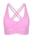 Brassière De Sport Motif/style Entrecroisé Scrunch Femme Rose Gym King-2