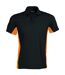 Kariban Mens Short Sleeve Flag Polo Shirt (Dual Color) (Black/Orange)