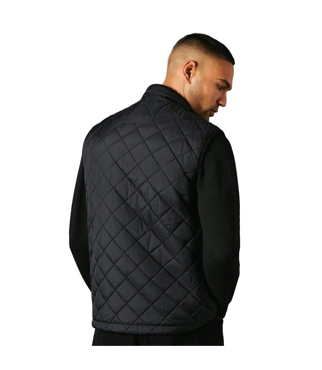 Mens diamond quilt vest black Maine