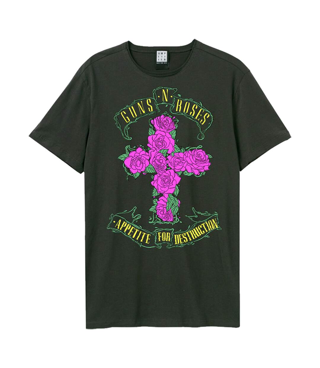 T-shirt Rose Cross Adulte Charbon Amplified-1