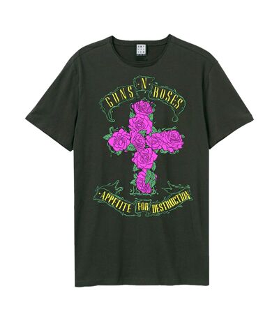 T-shirt Rose Cross Adulte Charbon Amplified