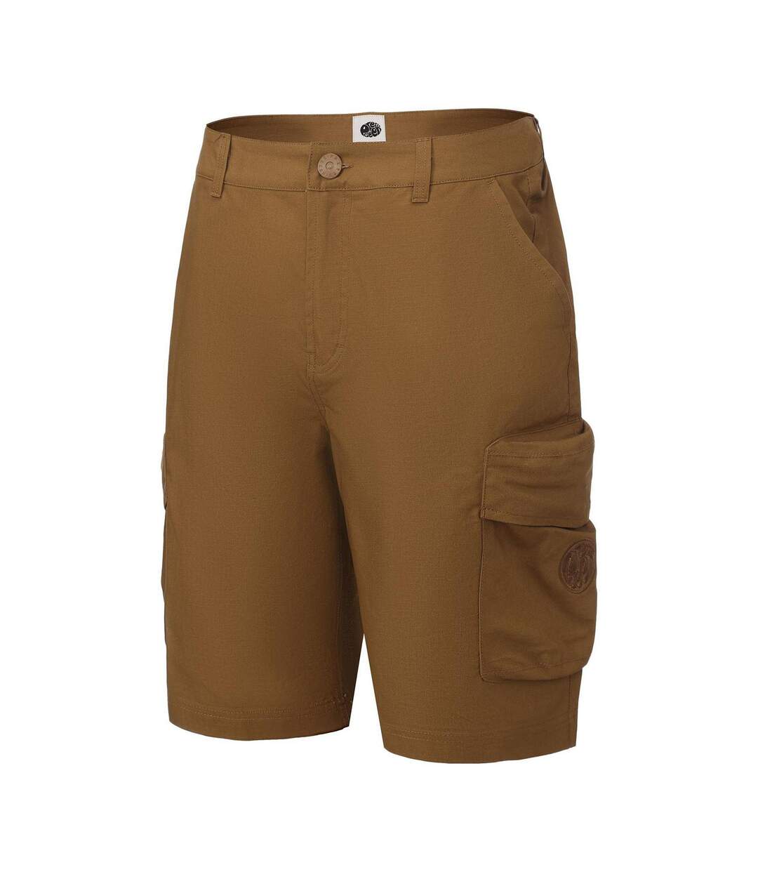 Mens Cotton Reinforced Tailored Casual Cargo Shorts Brown Pretty Green-3