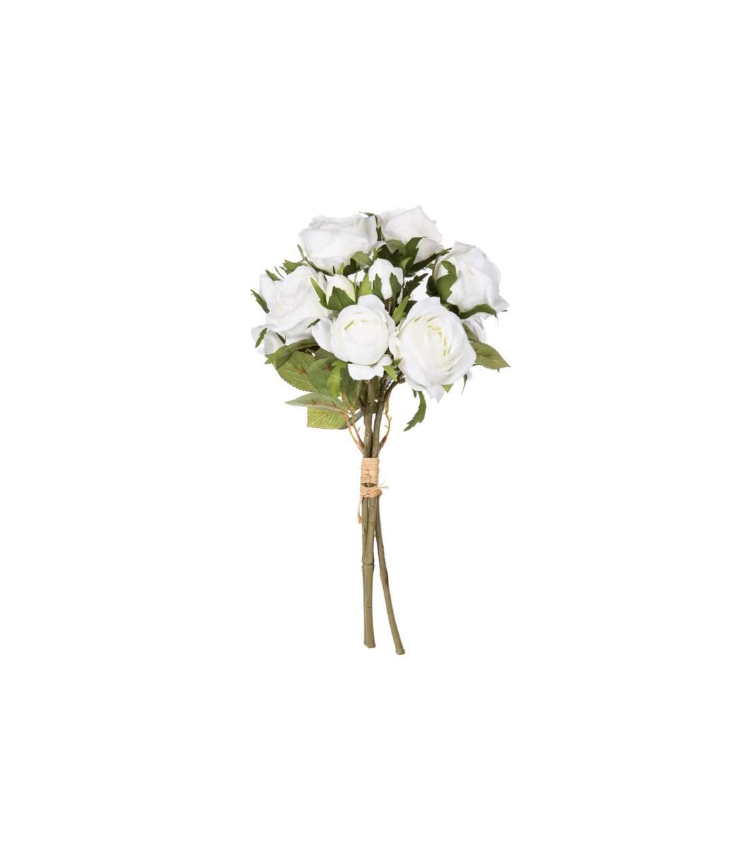 Bouquet de Fleurs 14 Roses 40cm Blanc-1