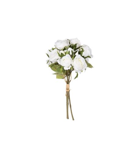 Bouquet de Fleurs 14 Roses 40cm Blanc