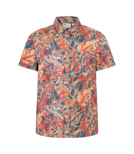 Chemise Manches Courtes Motif/style Feuilles Tropicales Homme Orange Vif Imprimé Mountain Warehouse