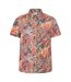Chemise Manches Courtes Motif/style Feuilles Tropicales Homme Orange Vif Imprimé Mountain Warehouse-1
