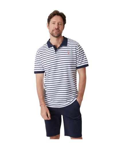 Polo Motif/style À Rayures Crail Homme Bleu Marine Blanc Saltwell