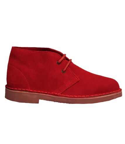 Roamers Mens Real Suede Unlined Desert Boots (Red) - UTDF111