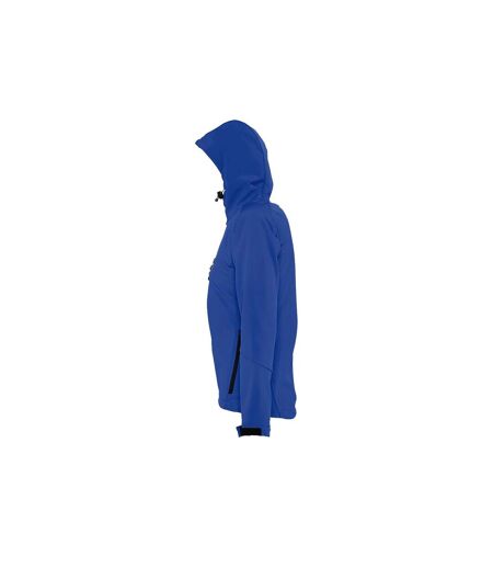 SOLS Womens/Ladies Replay Hooded Soft Shell Jacket (Breathable, Windproof And Water Resistant) (Royal Blue) - UTPC411