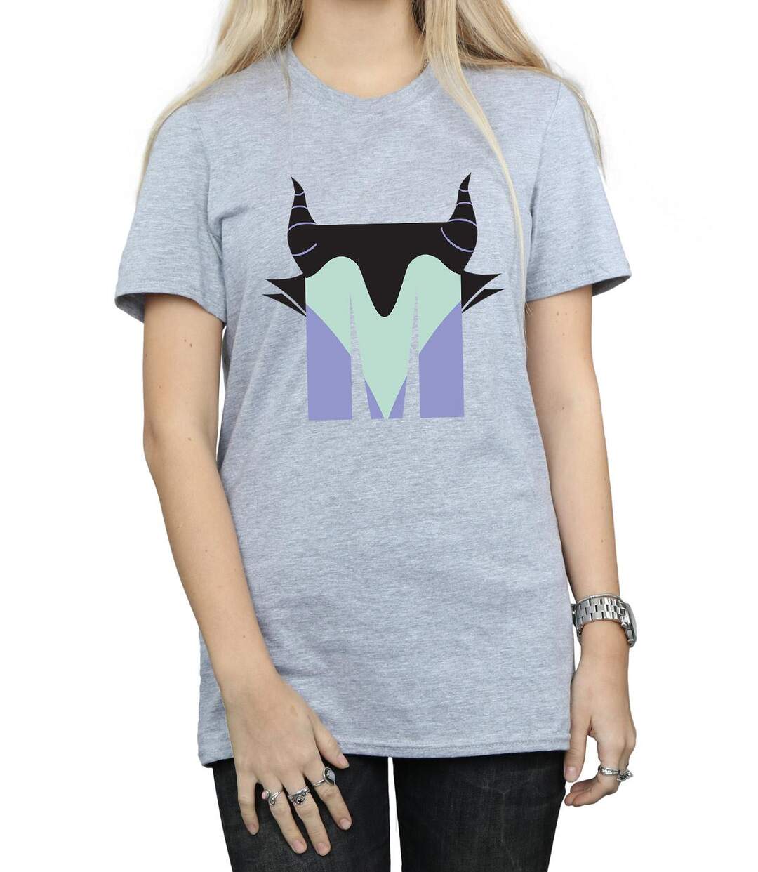 Disney - T-shirt ALPHABET M IS FOR MALEFICENT - Femme (Gris chiné) - UTBI16845-3
