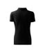 Womens/ladies Cotton Polo Shirt Black Malfini-2