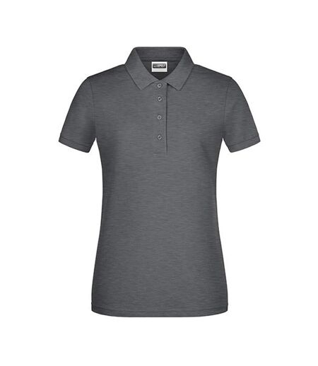 Polo Basic Femme Noir Chiné James And Nicholson