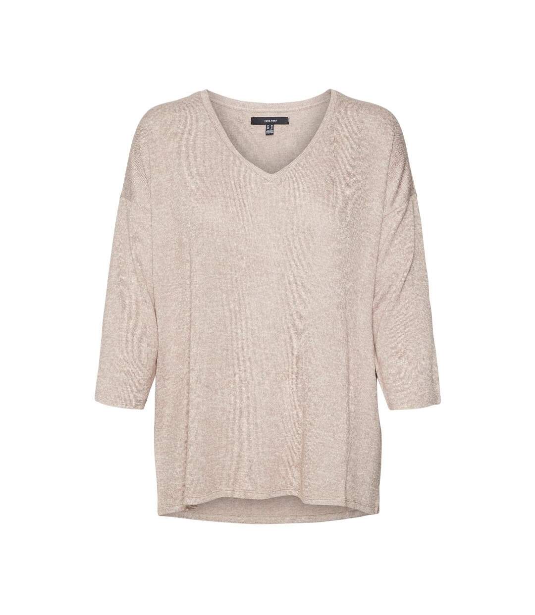 Pull Beige/Marron Femme Vero Moda Brianna 3/4 - S