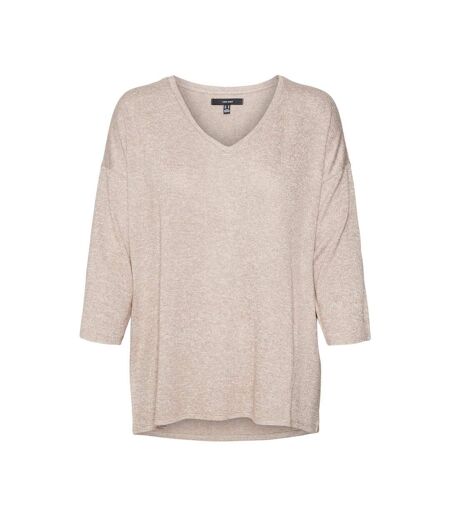 Pull Beige/Marron Femme Vero Moda Brianna 3/4 - L