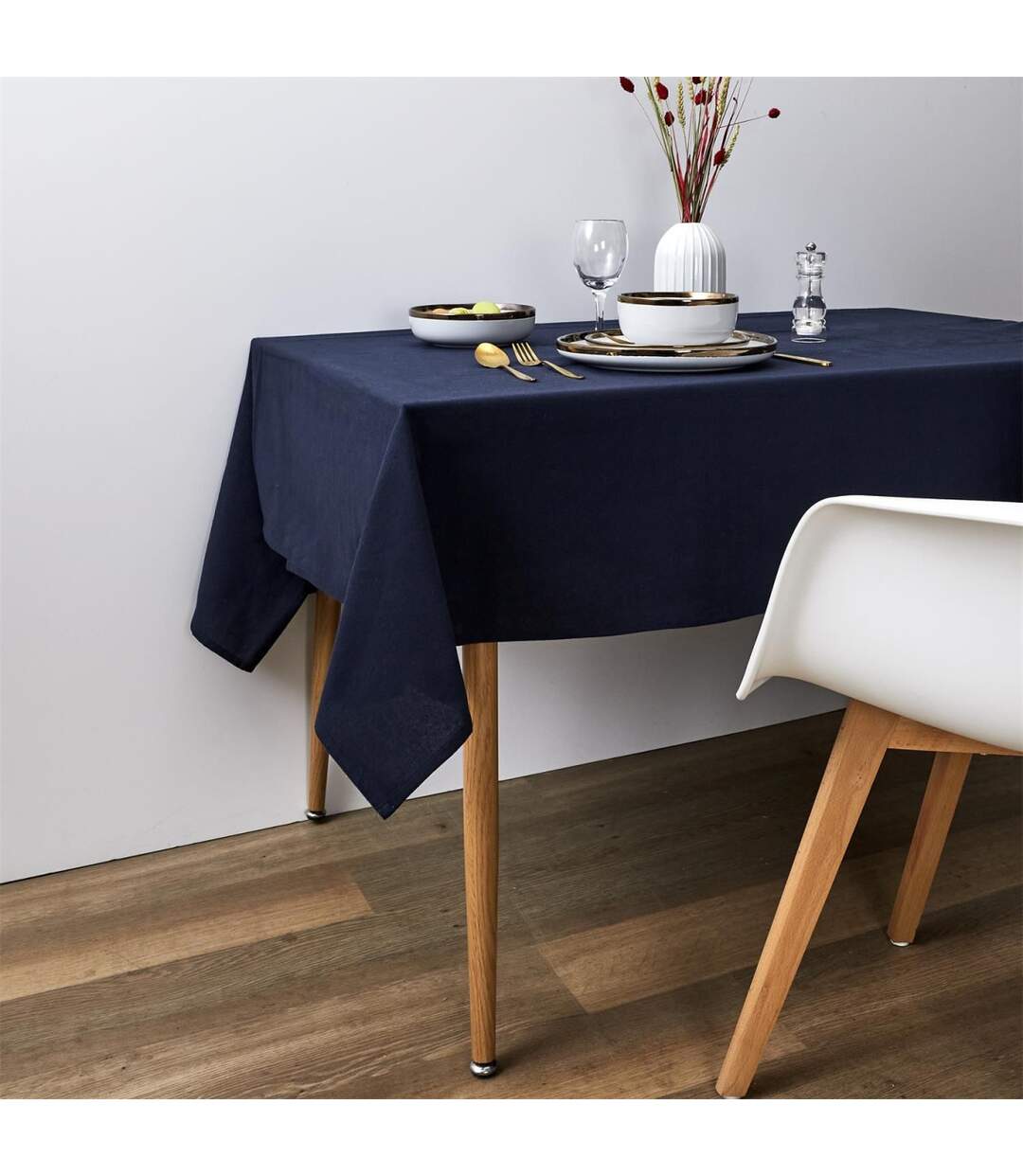 Nappe Rectangulaire Alaba 140x250cm Bleu Marine-2