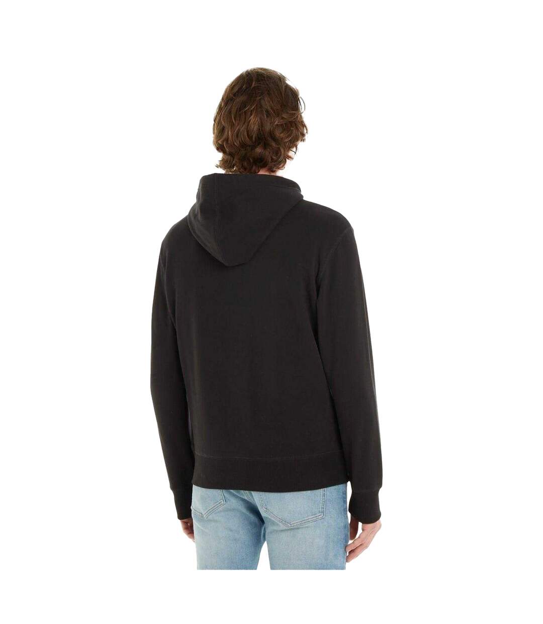 Mens Monogram Badge Hoodie Black Calvin Klein-2