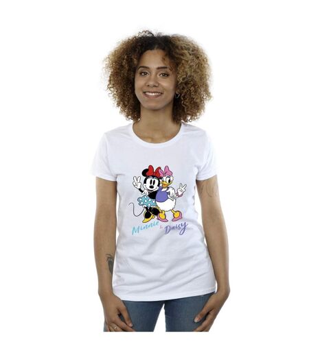 Disney T-shirt en coton Minnie Mouse et Daisy Femme/Ladies (Blanc) - UTBI33596